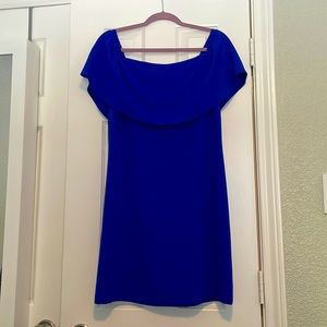 Charles Henry cobalt blue smock dress